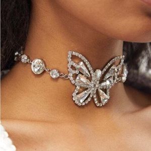 Alessandra rich butterfly crystal choker